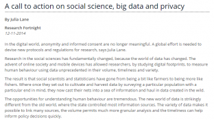 A call to action on social science, big data and privacy